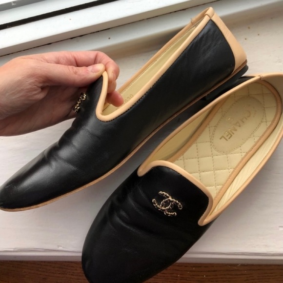 Authentic Chanel Interlocking CC Loafers - Picture 2 of 8